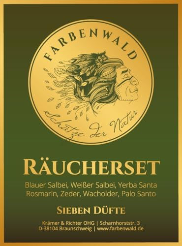 Farbenwald Set d'encens de 7 pièces, Contenant Palo Santo, Sauge Blanche, cèdre, romarin, genévrier, Sauge des prés et Yerba Santa - Image 4