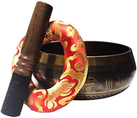 ZYuan Bol Chantant Artisanal，20 cm Bol Musical Tibétain avec Maillet et Coussin, pour Yoga Méditation Prière Relaxation Soulagement de Stress et Anxiété Guérison par Chakra Décoration de Maison - Image 2