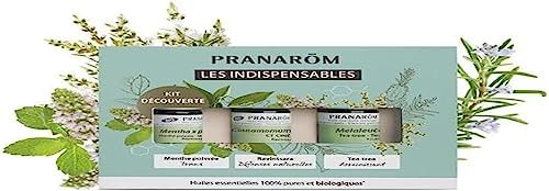 Pranarôm Coffret Les Indispensables Huiles Essentielles - Arbre à Thé, Ravintsara, Menthe Poivrée - 3 x 5 ml