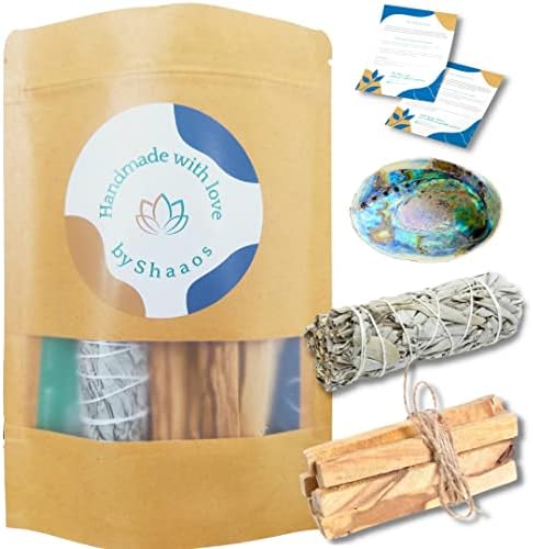 Sauge Blanche + Palo Santo + Coquille d'Ormeau │Bâton Sauge à Brûler Encens │Sauge de Californie Salvia Apiana | Qualité Supérieure Premium + Ebook Pratique