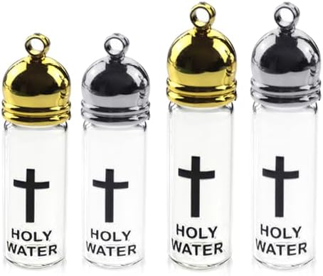 Psdndeww Bouteille d'eau sacrée classique en verre avec couvercle décoratif pour usage religieux Accessoires de cérémonie religieuse - Image 4