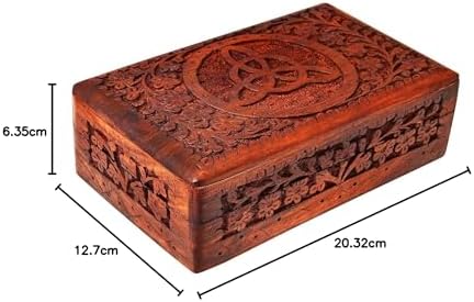 Ajuny Boîte à Bijoux en Bois Fais à la Main Sculptée à la Main Rangement en Bois de Rose pour femme, mini organisation - Image 6