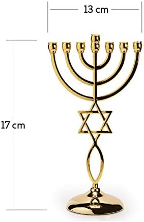 Ananadashop Bougeoir décoratif en forme d'étoile de David - 7 branches - Symbole juif israélien - Menorah - Image 2