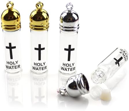 Psdndeww Bouteille d'eau sacrée classique en verre avec couvercle décoratif pour usage religieux Accessoires de cérémonie religieuse - Image 7