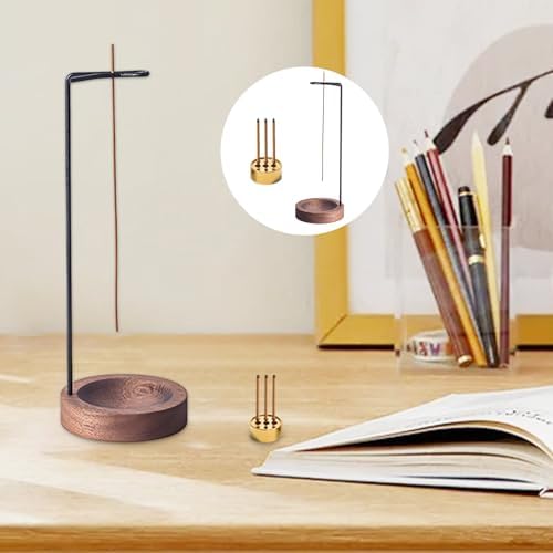 Porte encens 2 en 1, porte-encens Rond en Bois Avec Bobine à Cône, Porte-Encens à 9 trousses Brûleur d'Ences pour les pauses de Travail, pour le décor de Bureau à domicile, yoga, méditation - Image 7