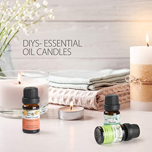 PHATOIL Kit Huiles Essentielles, Aromathérapie Huile Essentielle pour Diffuseur Pure Naturelle, Huile de Lavande, Eucalyptus, Menthe Poivrée, Tee Tree, Orange Douce, Citronnelle (6 x 10ML) - Image 3
