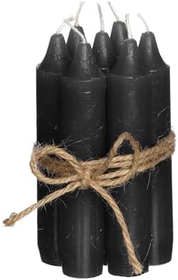 comforder set de bougies confortables (7 pièces), bougies bâtons de 11 cm noires, bougies de table monochromes, durée de combustion de plus de 4 heures