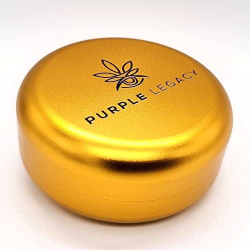 PURPLE LEGACY Boîte en aluminium - étanche à l'air et étanche - 5 couleurs - Parfaite pour la poudre, les herbes, les pilules et le thé - 5,5 x 2,4 cm - 44 g (doré) - Image 4