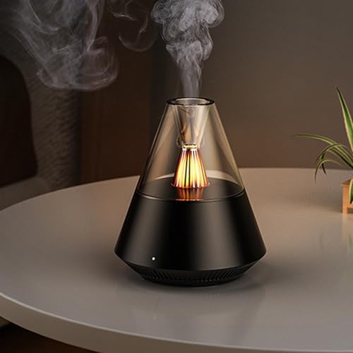 MARZIUS Diffuseur d'arômes d'huiles essentielles, humidificateur portable avec brume froide et effet de lumière chaude, télécommande, capacité de 150 ml, pour chambre à coucher, bureau, salon, yoga