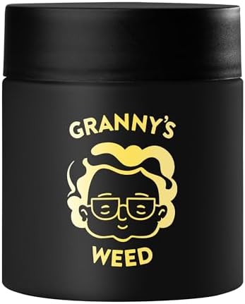 Pot de cachette premium de grand-mère | Bocal à herbes de grand-mère | Capacité jusqu'à 8 g | Noir | 100 % étanche aux odeurs | Garantie UV | Coffret cadeau | Avec sécurité enfant dans le couvercle | 120 ml - Image 2