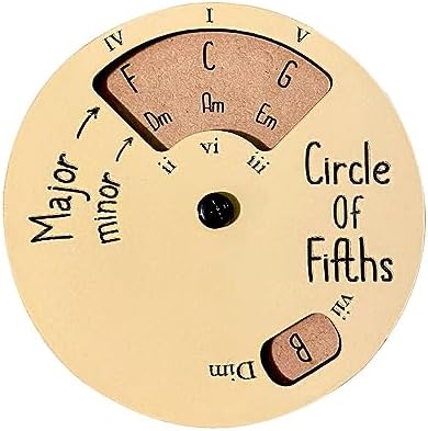 Mélodie en Bois | Cercle des Cinquièmes | Roue en Bois Circulaire et Outil éducatif musical | Roue d'accorde les musiciens pour les musiques, les instruments musiques et accessoires, les notes pour les notes, les accords