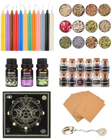 Nankoyal Fournitures et Outils Wiccan, kit de Fournitures de sorcière pour de sorcière | Kit Complet de Fournitures de sorcière - Guide Facile à Suivre Fournitures de sorcières pour Les collègues de - Image 9