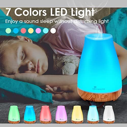Diffuseur d'Huiles Essentielles 300ML Diffuseur d'Aromathérapie Electrique avec 7 Lumières LED de Couleur et Arrêt Automatique sans Eau pour Chambre à Coucher, Bureau, Maison, Cuisine, Yoga - Image 2