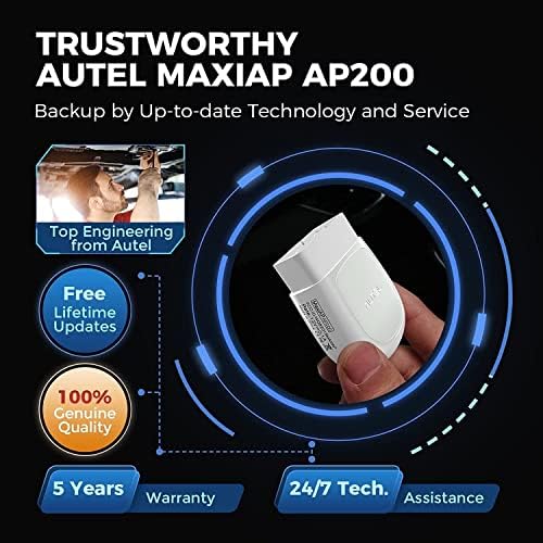 Autel AP200 Adaptateur Diagnostic Auto OBD2 Bluetooth pour Tous les Systèmes avec Codage d'Injecteur, AutoVIN, Service IMMO, RAZ de l'Entretien / EPB / BMS / SAS / TPMS / FAP Adapté pour Bricoleurs - Image 8