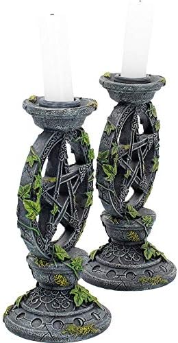 Nemesis Now Wiccan Lot de 2 bougeoirs Pentagramme en résine Noir 15 cm - Image 6