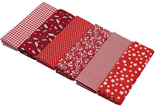 aufodara Tissus Coton Couture 6 pièces 50 x 80 cm Gros Coton Craft Quilting Fabric Textile Patchwork DIY Fait à la Main en Tissu à Coudre (Rouge) - Image 5