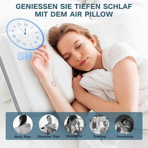 MOLPHIT Coussin en mousse à mémoire de forme en gel à mémoire de forme, 70 x 40 cm, coussin rafraîchissant pour dormir sur le côté, le dos et le ventre, coussin de nuque pour dormir, oreiller - Image 5