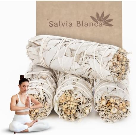 COPALOSANTO® | Paquets Faits à la Main de Sauge Blanche à brûler 10 cm | Sahumérium Naturel | Protection ancestrale et spirituelle | Nettoyage énergétique (4 Sauge Blanche)