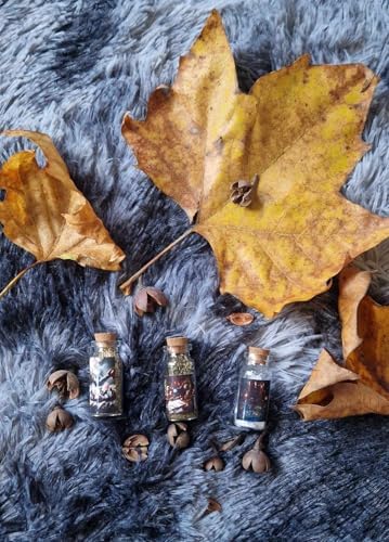 Coffret 3 Fioles de Potion pour Rituels - Sortilèges - Elixirs - Esotérisme - en Verre Imagées - Image 2