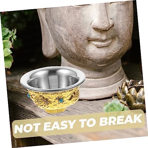 Ciieeo 5 Pièces Tasse D'eau Saint Plaque Décorative Bol Coupe D'autel Coupe D'offrande Pour Bouddha Rituel Païen Feng Bouddhiste Sacrifier Accessoire Pot Décoration D'époque Shui Alliage - Image 7