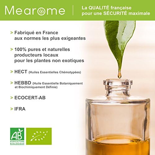 Coffret 8 x 10 ml Huiles Essentielles BIO distillées en FRANCE + Guide d'Aromathérapie PDF | HEBBD, HECT | Kit pour Cuisine, Diffuseur | Bienfaits Respiratoires, Encombrement, Digestion | Mearome - Image 7