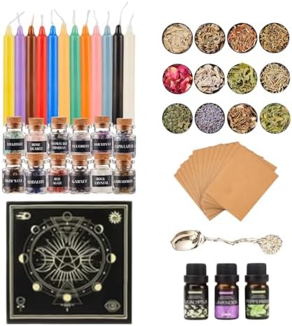 Nankoyal Fournitures et Outils Wiccan, kit de Fournitures de sorcière pour de sorcière | Kit Complet de Fournitures de sorcière - Guide Facile à Suivre Fournitures de sorcières pour Les collègues de - Image 8