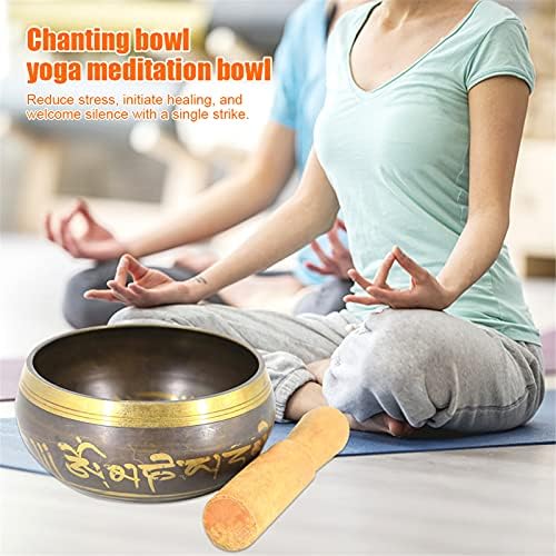 Bol chantant, MKNZOME 3.15'' bol chantant tibétain fabriqué à la main avec pierres de chakra Bol sonore de méditation pour thérapie sonore tibétaine,guérison, yoga, Soulagement de Stress et Anxiété - Image 2