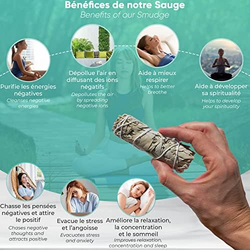 SAUGE BLANCHE Purification à Bruler x3 Batons 10 cm + ebook Pratique (PDF) - Bâtonnets de Sauge Amérindienne pour purifier les énergies Négatifs et Esprits - Image 3