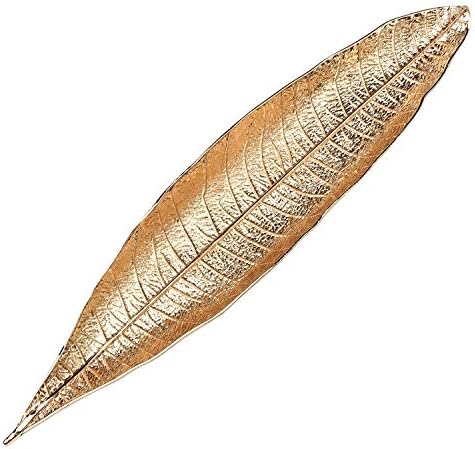 Porte-Encens, 28 cm Support d'encens Métallique Brûleur d'encens en Forme de Feuille, Porte-Bâton d'encens Cendrier Porte Encens Batonnet Décor À la Maison Parfum(Or)