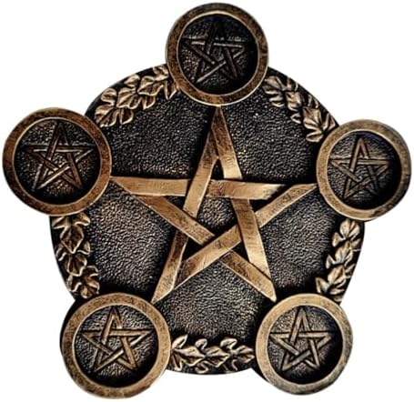 Pentagramme Photophore vintage carillon étoile bougeoir plateau astrologie pentacle plaque sorcellerie quatre nuls couler wiccan tarot quatrenitures