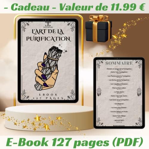 Coffret 2 Bâtons Sauge Blanche Purification à Bruler Coquille Ormeau | 2 Torches de Sauge | 2 bâtonnets Palo Santo (Bois de Santal)|Trépied | Encens Naturel 100%-Ebook l'art de la Fumigation(PDF) - Image 2