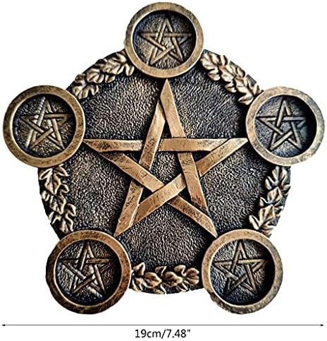 Tanmo Bougeoir en résine Astrologie Pentacle autel Plaque Accessoires de Divination Lustre - Image 8