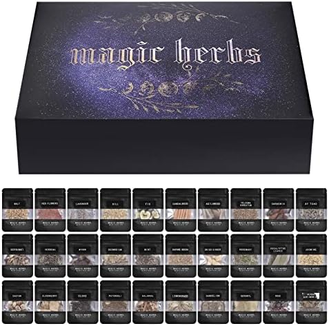 Luckxing Fournitures Et Kit Sorcellerie, Herbes Séchées Wicca, Kit Sorcellerie pour Débutant, Fournitures Sorcellerie Utilisée pour La Prière,Le Mantra,la Magie,la Sorcellerie