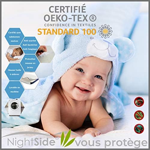 NightSide® Oreiller à mémoire de forme Premium. Coussin anti-transpirant adapté aux douleurs cervicales. Housse bambou hypoallergénique, double face. Oreiller ergonomique cervical modèle: moyen/moyen - Image 7