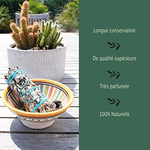Sauges Blanches Purification à bruler│Coffret Sauge Blanche Salvia Apiana amérindienne│Encens Naturel méditation│ Bougie et Bois de rituels│Odeur Bien être (x3 Sauges) - Image 6