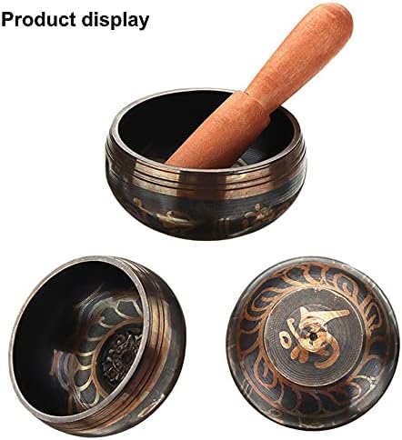 Bol chantant, MKNZOME 3.15'' bol chantant tibétain fabriqué à la main avec pierres de chakra Bol sonore de méditation pour thérapie sonore tibétaine,guérison, yoga, Soulagement de Stress et Anxiété - Image 5