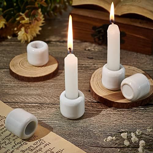 AHANDMAKER 5 pièces Bougeoir en Porcelaine Blanche, Bougeoir Mini Rituel, Tasse Chandelier Colonne pour Casting Chimes, Rituels, Bougie Allumage, Décoration D'Intérieur - Image 5