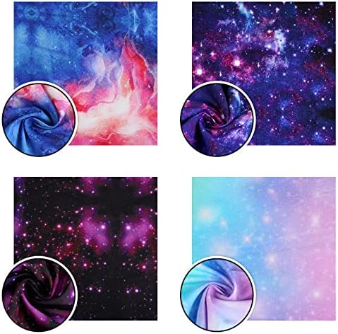 Souarts 5 Pcs Tissus Coton Couture 50 x 50 cm Imprimé Etoiles Galaxy Tissu Carré Patchwork Paquet de Tissu pour Loisir Créatifs DIY Couture Scrapbooking Artisanat - Image 7