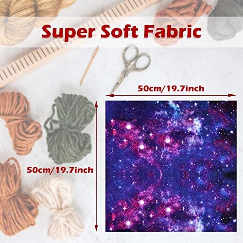Souarts 5 Pcs Tissus Coton Couture 50 x 50 cm Imprimé Etoiles Galaxy Tissu Carré Patchwork Paquet de Tissu pour Loisir Créatifs DIY Couture Scrapbooking Artisanat - Image 4