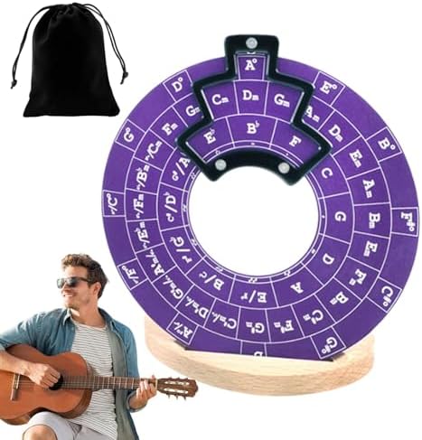 Cercle des Cinquièmes Roues | Disque de théorie musicale pour guitare Métal | Roue d'accorde de Mélodie Guitare AVEC Support et SAC Rangement | Cercles Quintes Instruments Muque Outils Pédagogiques - Image 6