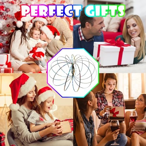 Yeefunjoy 2 Pcs 3D Anneaux de Flux, Magic Flow Ring, Jouets sensoriels Anti-Stress Interactifs, Anneaux de Flux Magique à Ressorts, Flow Anneaux Cinétique Stress Soulager Jouet pour Adultes Enfants - Image 7