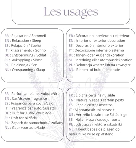 PIF - 3 Sachets 8g de Lavande de Provence - Sachet parfumé Voiture, Placard Maison, Anti Acariens - Fleurs de Lavande - Fabriqué et Assemblé en France - Direct Producteur, Sachets Parfumés, Déco Maison - Image 3