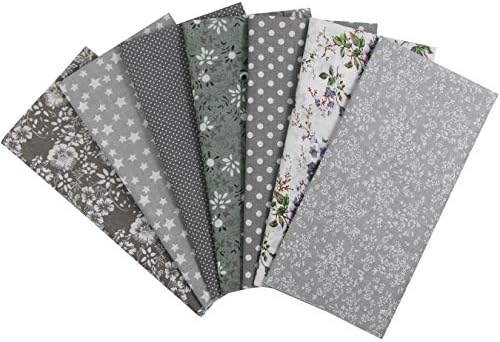 aufodara Tissus Coton 7 pièces 50 x 50 cm Imprime Textile Patchwork Chiffons Couture Quilting DIY Tissu à la Main en Tissu à Coudre Couture Artisanat (Gris) - Image 5
