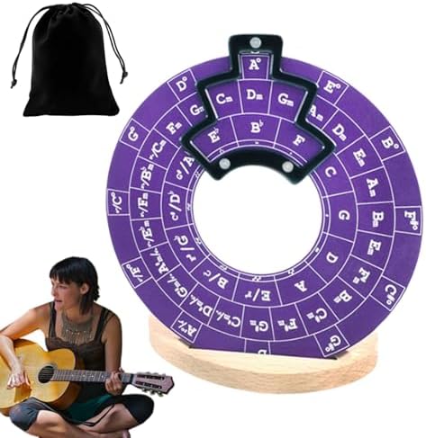 Cercle des Cinquièmes Roues | Disque de théorie musicale pour guitare Métal | Roue d'accorde de Mélodie Guitare AVEC Support et SAC Rangement | Cercles Quintes Instruments Muque Outils Pédagogiques - Image 8
