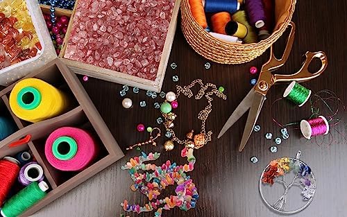 XIANNVXI Lot de 400 perles de cristal à enfiler 7 chakras pour bracelets, colliers, boucles d'oreilles, bijoux, artisanat, perles naturelles irrégulières, percées à faire soi-même, pierres précieuses - Image 7