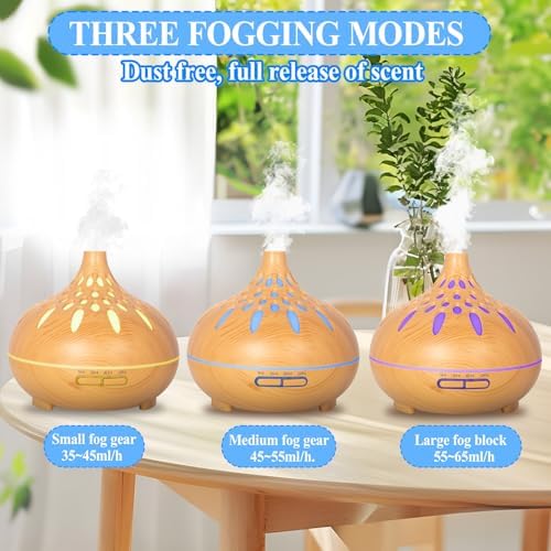 RDDAIPE Diffuseur Huiles Essentielles,500ml Ultrasonique Diffuseur D'huiles Essentielles,7 LED Diffuseur Parfum Electrique avec Télécommande, Diffuseur Arômes Humidificateur Aromathérapie pour Maison - Image 4