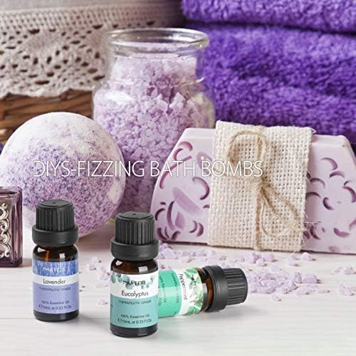 PHATOIL Kit Huiles Essentielles, Aromathérapie Huile Essentielle pour Diffuseur Pure Naturelle, Huile de Lavande, Eucalyptus, Menthe Poivrée, Tee Tree, Orange Douce, Citronnelle (6 x 10ML) - Image 4