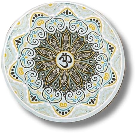 Tortue de Jade Tapis Rond méditation et Yoga Mandala Bleu 68 x 68 x 0.3 cm
