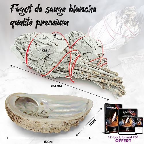 Vibratis Sauge Blanche De Purification 2 Bâtons d'Encens de Sauge À Brûler + Coquille d'Ormeau + E-Book - Élimine Les Énergies Négatives(𝗦𝗮𝘁𝗶𝘀𝗳𝗮𝗶𝘁 𝗼𝘂 𝗥𝗲𝗺𝗯𝗼𝘂𝗿𝘀𝗲) - Image 6