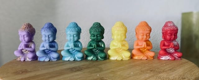 Coffrets de Fondants pour les brûlures en forme de boudhas, sur le thème des 7 chakras